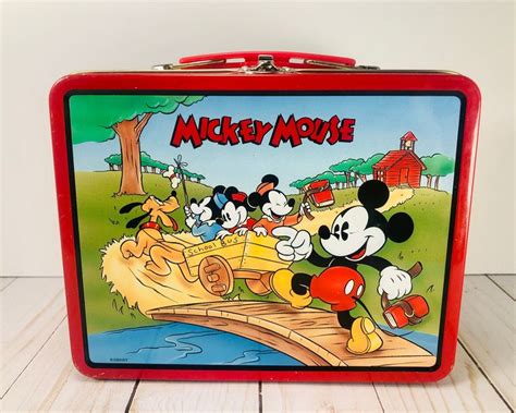 mickey mouse clubhouse metal lunch box|mickey mouse lunch box vintage.